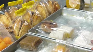 街食物供应商泰国削减受欢迎的果冻甜点包装塑料